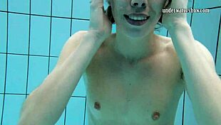 gazel podvodkova swims naked underwater in bikini