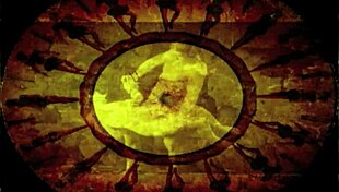 Vintage erotic comic drawing from antique anime collection