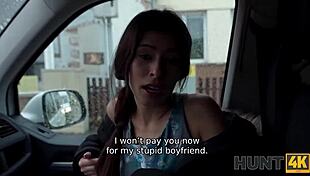 Latina Cuckold Watches Old Tattoo Woman Get Fucked In Car With Clothes Ripped During Road Trip