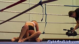 Busty beauties love wrestling naked in close up european amateurs