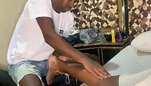 Big black cock assfucks shaved pussy in Rio swing house.