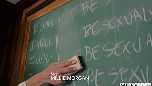 Milfy Fit Blonde Teacher Millie Detains Bad Boy After School for Deep Action. She Rides Him Hard in Heels.