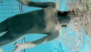 gazel podvodkova swims naked underwater in bikini