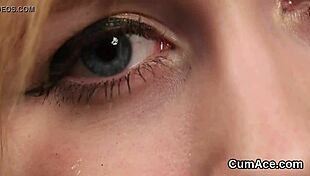 Unusual Centerfold Swallows Jizz Load on Her Face