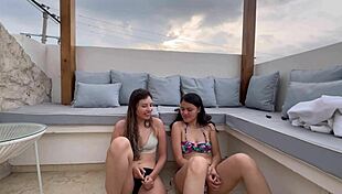 Colombian Latina Fingering Pussy Outdoors With Lesbian Partner