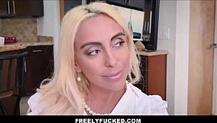 kenna james and kylie kingston freely fucked by stepdad and stepbrother during dinner