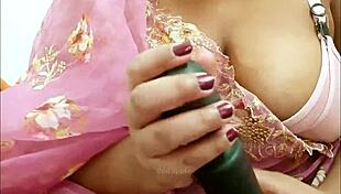 Latina teen 18+ wearing saree in intimate family setting