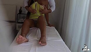 Latina wife feels intense pleasure during tantric massage session