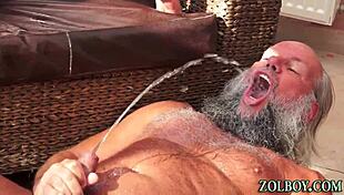 Jizzy Slut Drinks Pee Eagerly