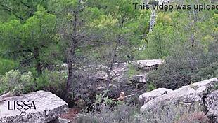 Outdoor yoga routine with a stranger