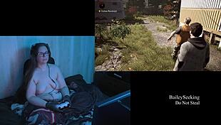 i can't stop staring at my big natural tits while playing alan wake