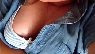 Blonde teen flaunts her big sexy tits