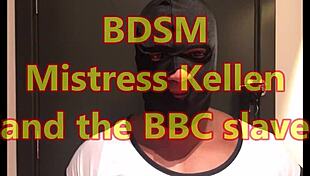 BDSM lady Kellen dominates the big black cock slave intensely.