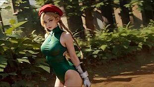 AI-crafted Cammy White in Street Fighter hentai clash