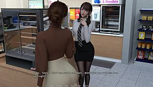 working behind the counter in this anime scene