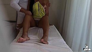 Latina wife feels intense pleasure during tantric massage session