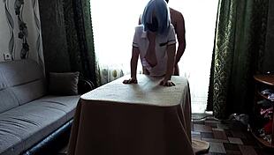 student and best friend engage in cute young sex with cosplay