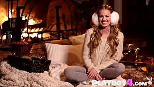 Stunning teen Scarlett Sage boldly poses naked on bar after intense striptease