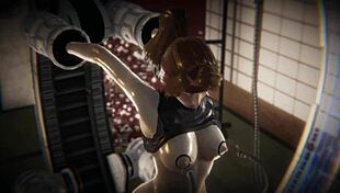 Jessie rasberry enjoys orgasm in sex machine with toys dildo vibrator fantasy