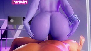 Widowmaker rides in 3d animation with big tits and ass