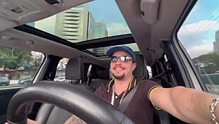 the young brazilian novice offered his ass to the favela uber driver in a bisexual encounter