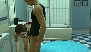 Stepmother Faces Unexpected Release on Her Face in 3D Cartoon Animation