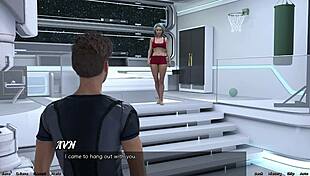 Stranded in space 114, facing femdom mistress at basketball