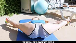 petite teen 18+ lily glee experiences first standing fuck with blowjob and tits