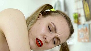 why not join this brunette teen fingering her shaved pussy in 4k?