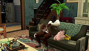 Gay threesome with anal sex and big black cocks