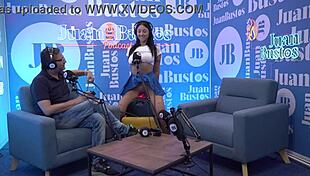 Oiled Latina Kataleya Ross Rides Vibrator Machine to Cum on Juan Bustos Podcast