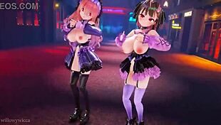 दो लड़कियां 3डी में बीट पर थिरक रही 😎