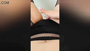 I'm stirring up my tight hole through panties while home alone, feeling so horny