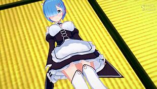 Hey, innocent Rem turns super naughty as a maid! 😍