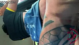 Neighbor Sits On Dick While Husband Watches Through Rearview Mirror