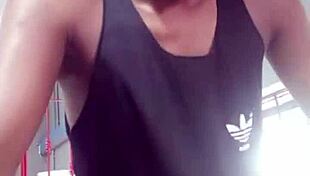 Two young guys from gym fuck unknown woman hard, cumming inside