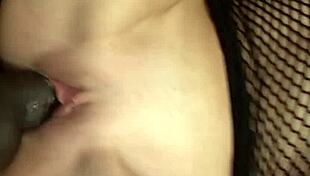 Brunette milf teases before intense BBC action