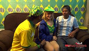 Rubens Badaro fucks Melissa Alecxander doggystyle, cumming on her natural tits with his monster cock in this interracial brazilian argentinian teen trailer