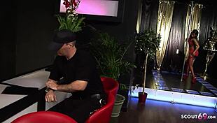 Black ebony lapdance girl lures old white client into interracial fling.