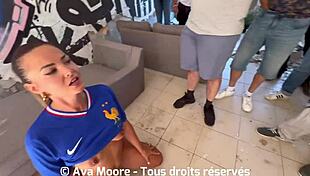 Bukkake Géant - French slut sucks strangers for Euro 2024, wanna join the bukkake?