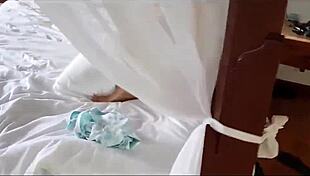 i fucked a whore with brown eyes on her big ass in the tester bed