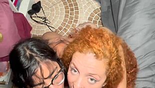 We met a beautiful redhead and invited her for a hot threesome!