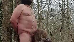 Submission of My Slave in the Forest Under Femdom Control