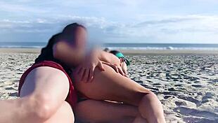 Yo, didn’t think I’d get my ass stuffed right on the beach! That milf was shocked too.