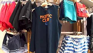 fitting room sex ends with cum swallow