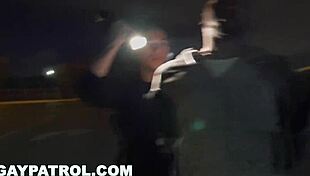 Wow, in gay patrol reality, aggressive ebony purse thief becomes rough ass meat for corrupt horny uniform cops!
