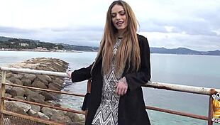 Clara, the hot French student, whispers, I'm so ready to bang my trainer with my small tits out. Her blonde slut vibe is unreal.