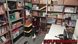 Young amateur thief caught fucking teen pussy in reality scene, leading to hardcore facial cumshot on babe