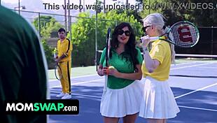 tennis game with stepmoms turns into foursome orgy fuckfest