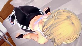 Spider Gwen Sweats After Exercise, Wants to Rest Licking a Cartoon Version.